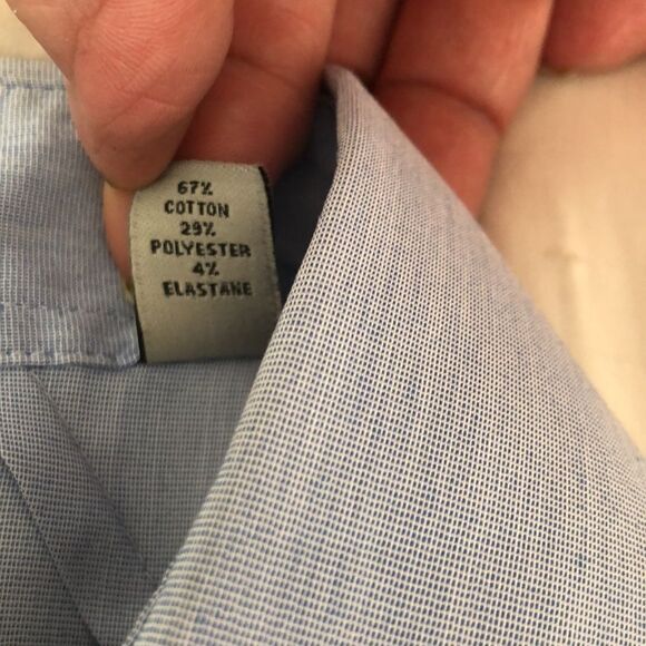 Reaction Kenneth Cole Long Sleeve Button Down Shirt Size 16.5 GUC Blue - Picture 8 of 8